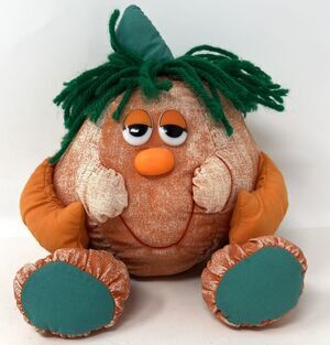 Vintage Dan Dee Imports Plush Small Pumpkin Stuffed Animal Halloween JOL 1988